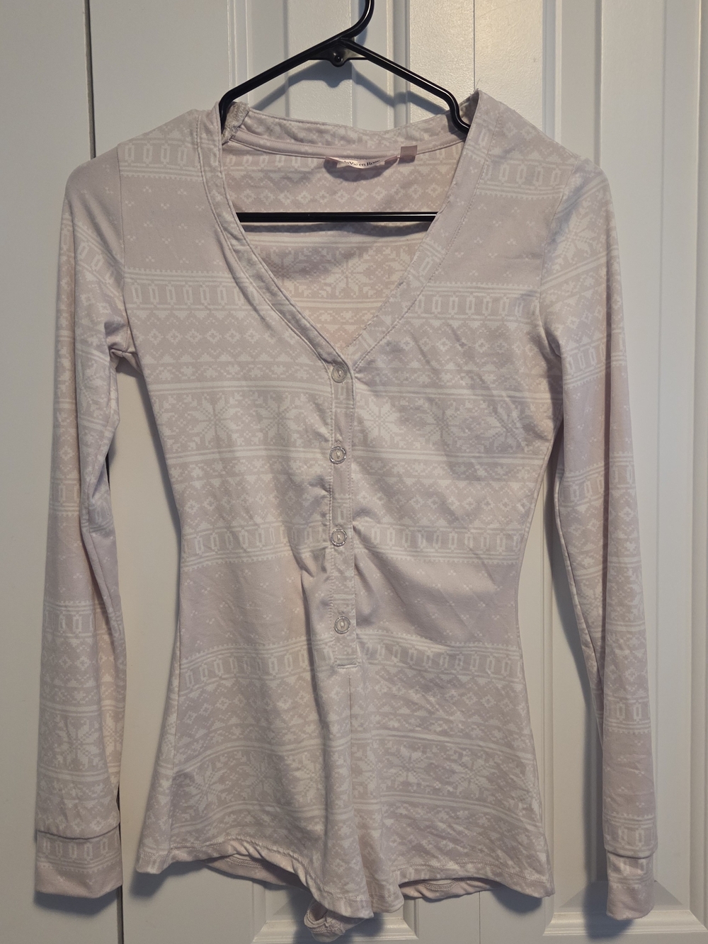 La Vie En Rose Pale Pink Long-Sleeve PJ Onesie